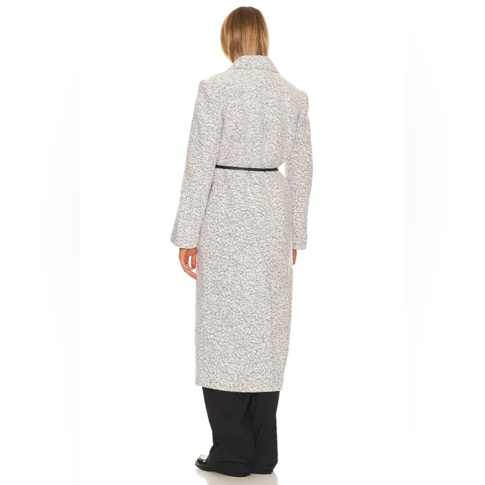 Alaiya Coat L’Academie Wool Black and White Long Coat Size Small - Picture 3 of 7